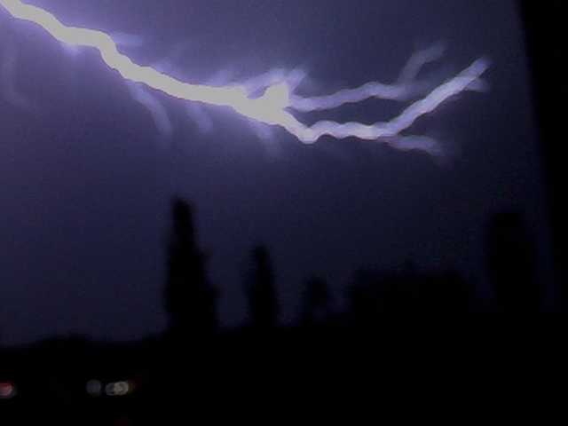 Thunderstorm at night with lightning